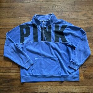 PINK Victoria's Secret Quarter-Zip Pullover Sweater in Blue